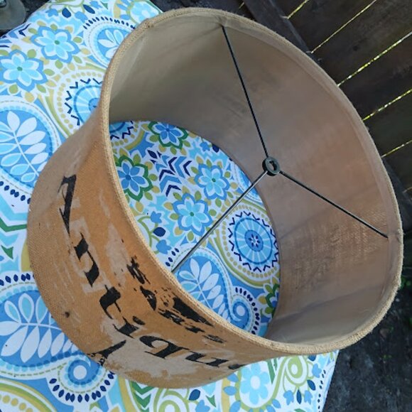 burlap lamp shade - Picture 2 of 4